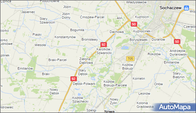 mapa Antoniew gmina Nowa Sucha, Antoniew gmina Nowa Sucha na mapie Targeo