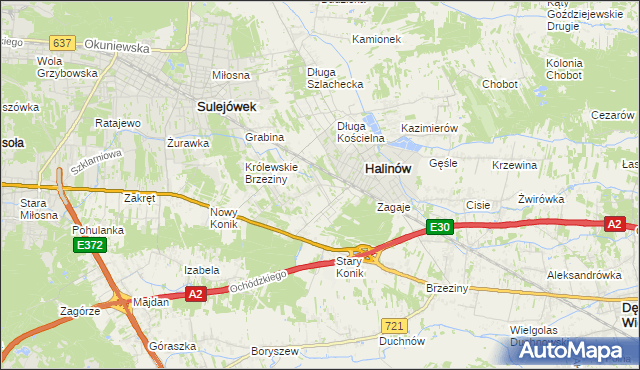mapa Hipolitów gmina Halinów, Hipolitów gmina Halinów na mapie Targeo