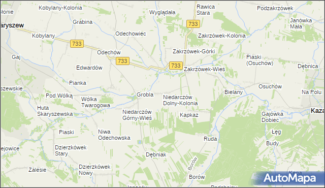 mapa Niedarczów Dolny-Kolonia, Niedarczów Dolny-Kolonia na mapie Targeo