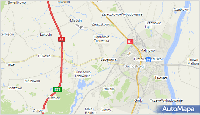 mapa Szpęgawa, Szpęgawa na mapie Targeo