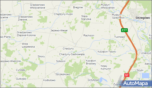 mapa Unieck, Unieck na mapie Targeo