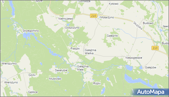 mapa Gałąźnia Wielka, Gałąźnia Wielka na mapie Targeo