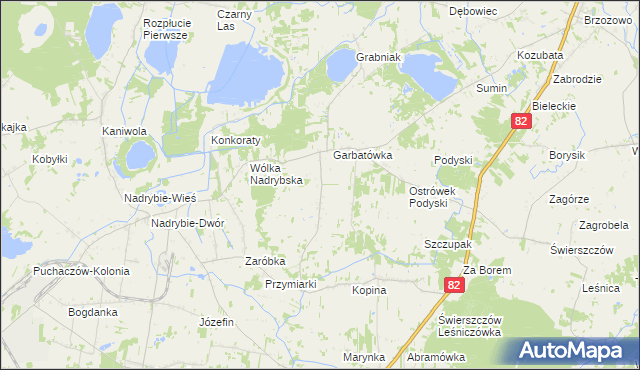 mapa Garbatówka-Kolonia, Garbatówka-Kolonia na mapie Targeo