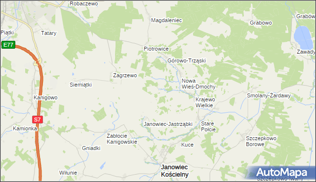 mapa Leśniewo Wielkie, Leśniewo Wielkie na mapie Targeo