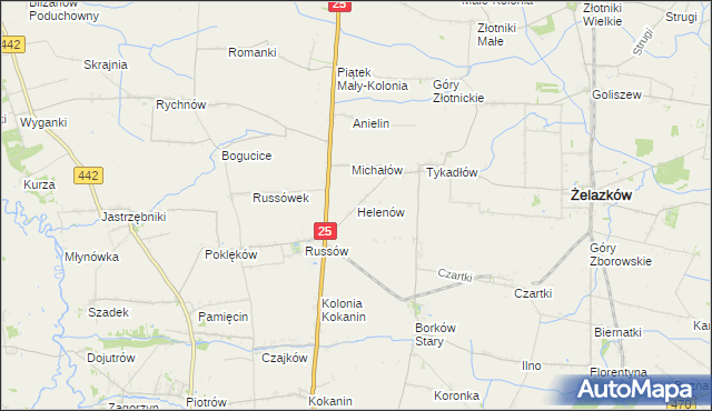 mapa Helenów gmina Żelazków, Helenów gmina Żelazków na mapie Targeo