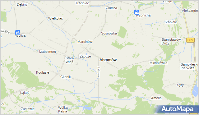 mapa Abramów powiat lubartowski, Abramów powiat lubartowski na mapie Targeo