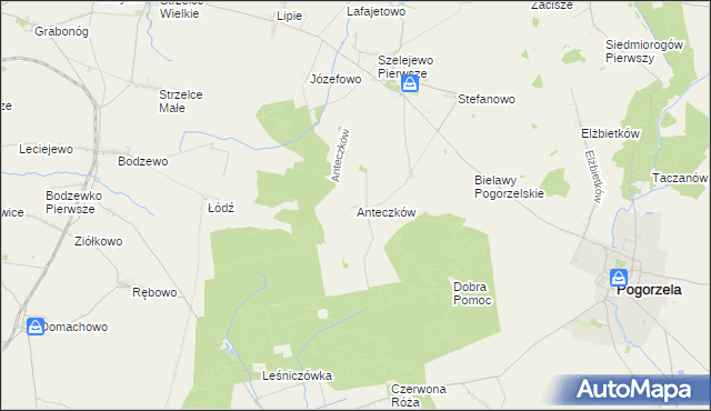 mapa Anteczków, Anteczków na mapie Targeo