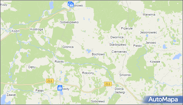 mapa Bochowo, Bochowo na mapie Targeo