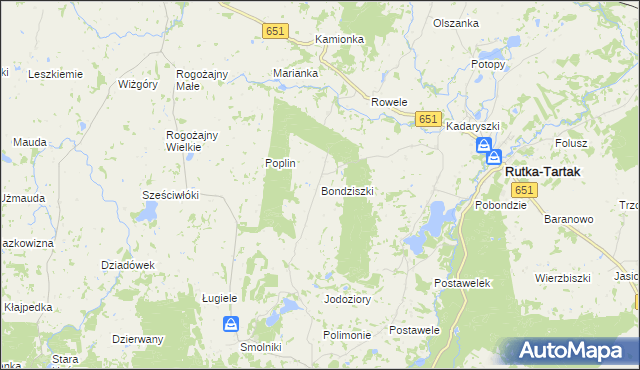 mapa Bondziszki, Bondziszki na mapie Targeo