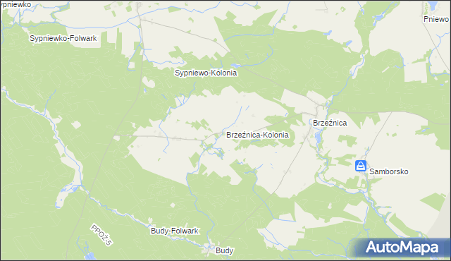 mapa Brzeźnica-Kolonia, Brzeźnica-Kolonia na mapie Targeo