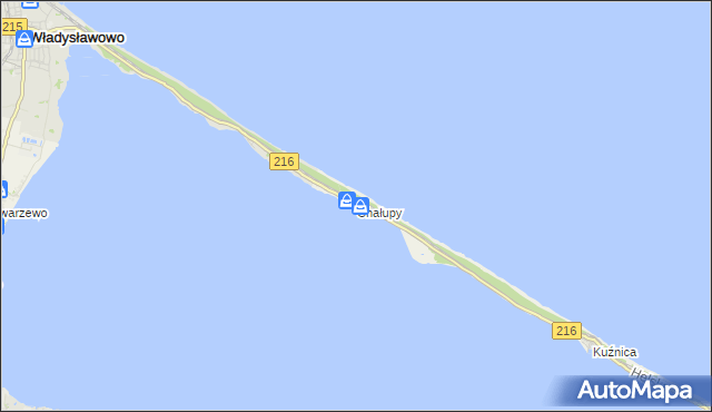 mapa Chałupy gmina Władysławowo, Chałupy gmina Władysławowo na mapie Targeo