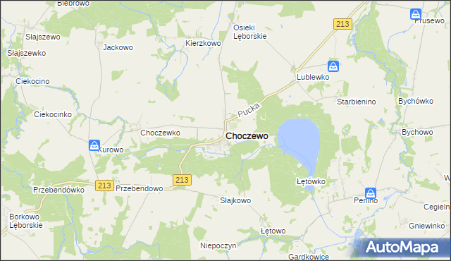 mapa Choczewo, Choczewo na mapie Targeo