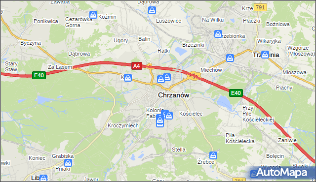 mapa Chrzanów, Chrzanów na mapie Targeo