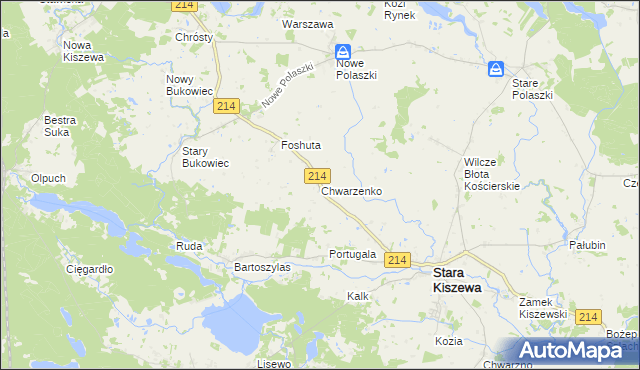 mapa Chwarzenko, Chwarzenko na mapie Targeo