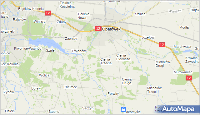 mapa Cienia Trzecia, Cienia Trzecia na mapie Targeo