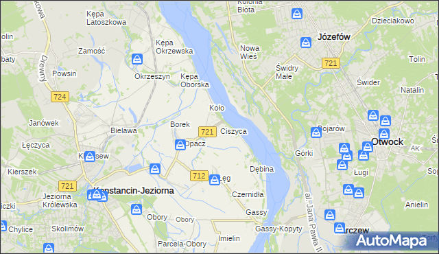 mapa Ciszyca gmina Konstancin-Jeziorna, Ciszyca gmina Konstancin-Jeziorna na mapie Targeo
