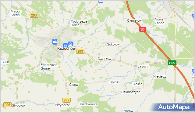 mapa Czciradz, Czciradz na mapie Targeo