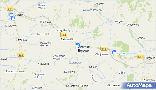 mapa Czernice Borowe, Czernice Borowe na mapie Targeo