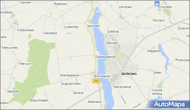 mapa Dobieszewice, Dobieszewice na mapie Targeo