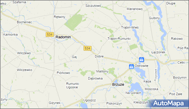 mapa Dobre gmina Brzuze, Dobre gmina Brzuze na mapie Targeo