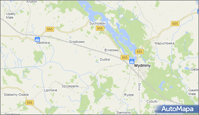 mapa Dudka gmina Wydminy, Dudka gmina Wydminy na mapie Targeo
