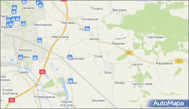 mapa Dulsk gmina Inowrocław, Dulsk gmina Inowrocław na mapie Targeo