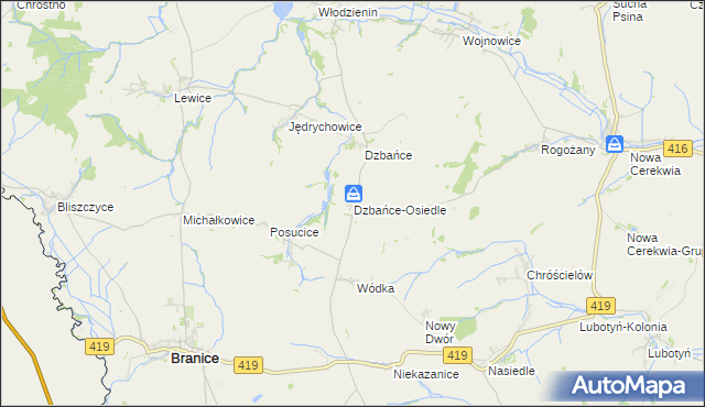 mapa Dzbańce-Osiedle, Dzbańce-Osiedle na mapie Targeo