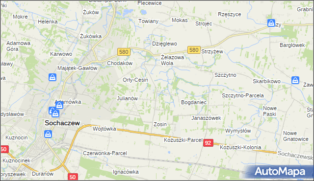 mapa Feliksów gmina Sochaczew, Feliksów gmina Sochaczew na mapie Targeo