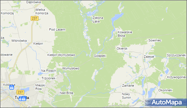 mapa Gołąbek gmina Cekcyn, Gołąbek gmina Cekcyn na mapie Targeo