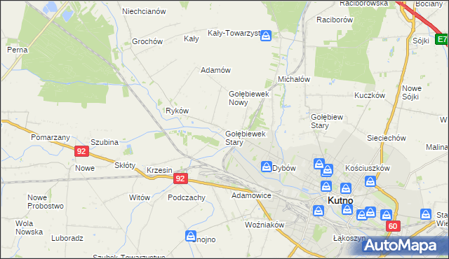 mapa Gołębiewek Stary, Gołębiewek Stary na mapie Targeo