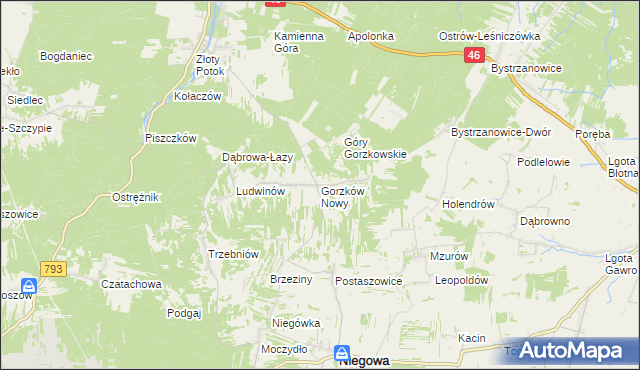 mapa Gorzków Nowy, Gorzków Nowy na mapie Targeo