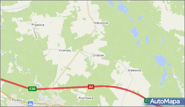 mapa Grabów gmina Torzym, Grabów gmina Torzym na mapie Targeo
