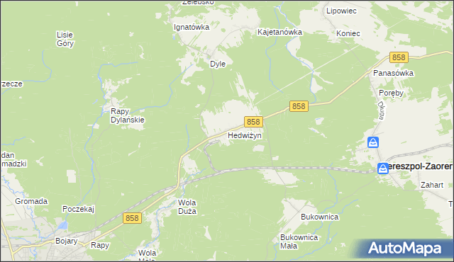 mapa Hedwiżyn, Hedwiżyn na mapie Targeo