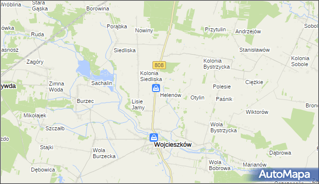 mapa Helenów gmina Wojcieszków, Helenów gmina Wojcieszków na mapie Targeo