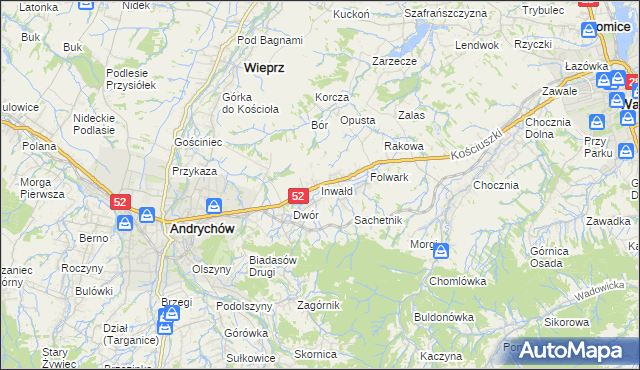 mapa Inwałd, Inwałd na mapie Targeo