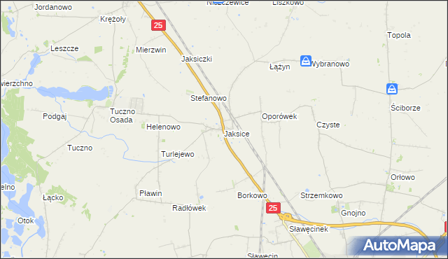 mapa Jaksice gmina Inowrocław, Jaksice gmina Inowrocław na mapie Targeo