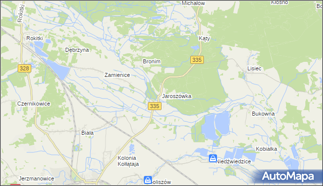 mapa Jaroszówka gmina Chojnów, Jaroszówka gmina Chojnów na mapie Targeo