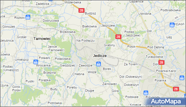 mapa Jedlicze, Jedlicze na mapie Targeo