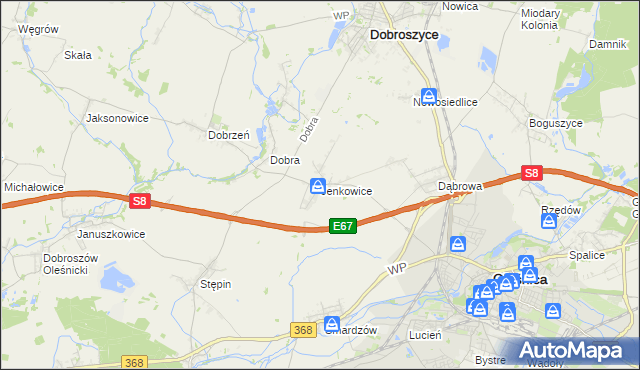 mapa Jenkowice gmina Oleśnica, Jenkowice gmina Oleśnica na mapie Targeo