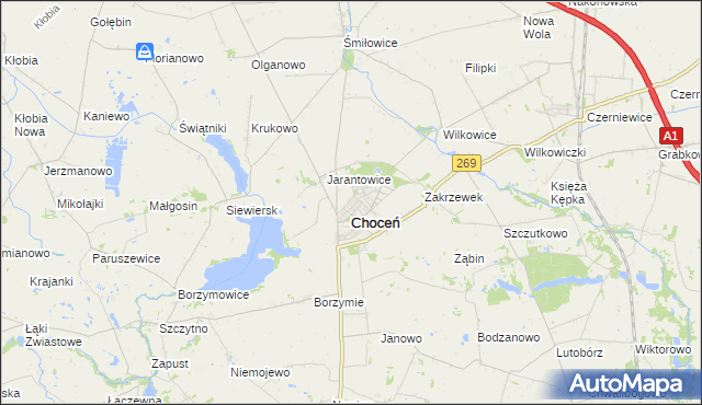 mapa Jerzewo gmina Choceń, Jerzewo gmina Choceń na mapie Targeo