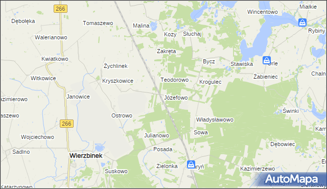mapa Józefowo gmina Piotrków Kujawski, Józefowo gmina Piotrków Kujawski na mapie Targeo