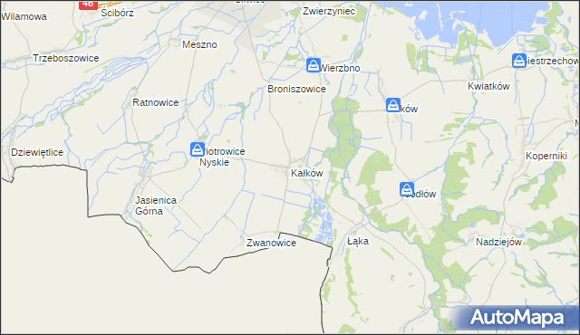 mapa Kałków gmina Otmuchów, Kałków gmina Otmuchów na mapie Targeo