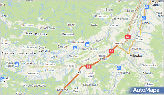 mapa Kamesznica, Kamesznica na mapie Targeo