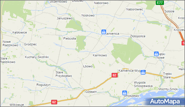 mapa Karnkowo gmina Czerwińsk nad Wisłą, Karnkowo gmina Czerwińsk nad Wisłą na mapie Targeo