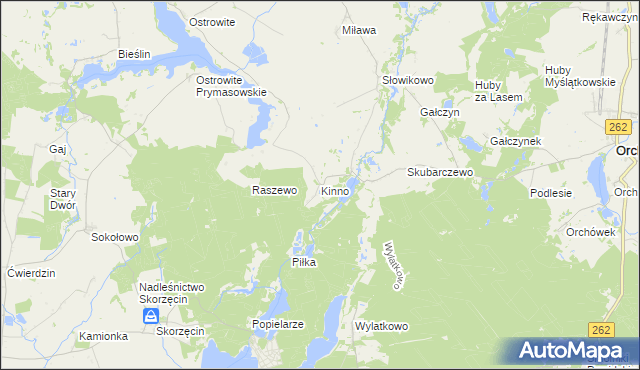 mapa Kinno, Kinno na mapie Targeo