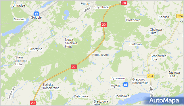 mapa Kłobuczyno, Kłobuczyno na mapie Targeo