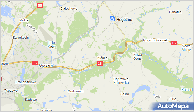 mapa Kłódka gmina Rogóźno, Kłódka gmina Rogóźno na mapie Targeo