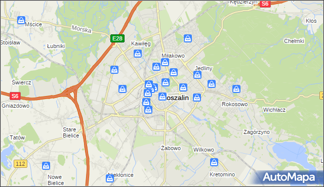 mapa Koszalina, Koszalin na mapie Targeo