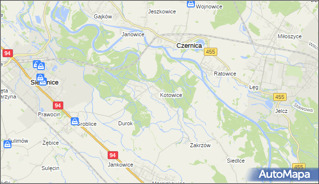 mapa Kotowice gmina Siechnice, Kotowice gmina Siechnice na mapie Targeo