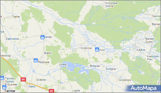 mapa Krośnica gmina Izbicko, Krośnica gmina Izbicko na mapie Targeo